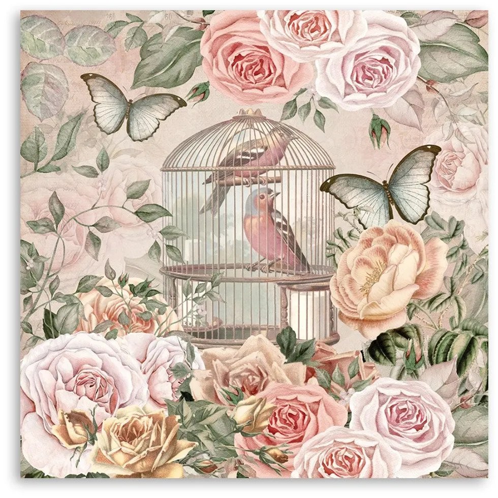 Gario Vászonkép Két madár egy kalitkában - Andrea Haase Méret: 50 x 50 cm