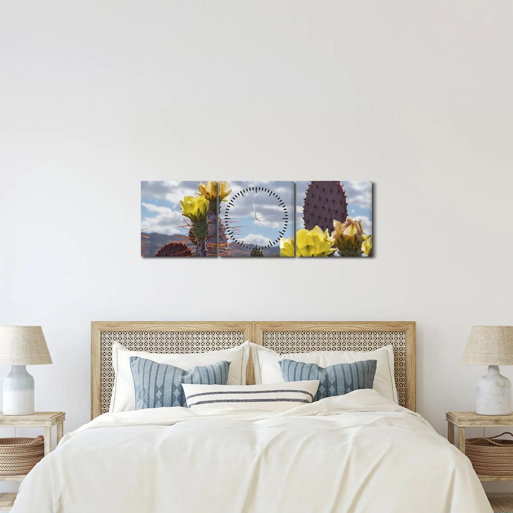 Fügekaktusz képe (órával) (90x30 cm)