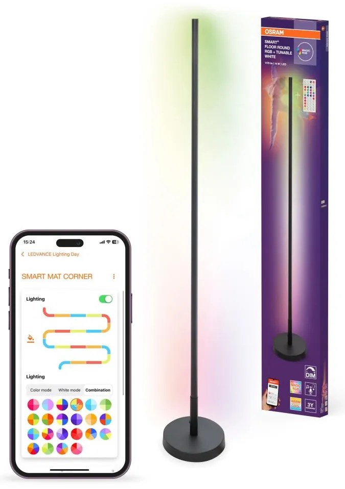 Osram - LED RGBW fényerőszabályozható állólámpa SMART+ FLOOR LED/14W/230V Wi-Fi+távirányító