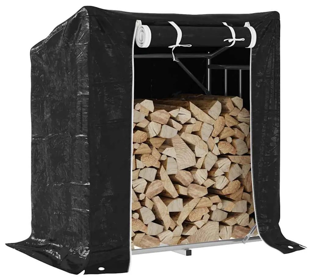 Tűzifa állvány esővédővel 101x61x110,5 cm horganyzott acél