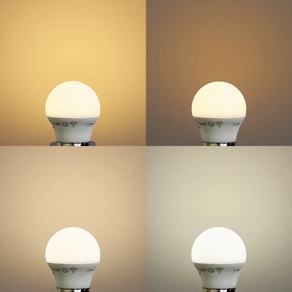 5 darabos intelligens E27 dimmelhető LED izzókészlet P45 Opál 4,9W 470 lm 2200-4000K