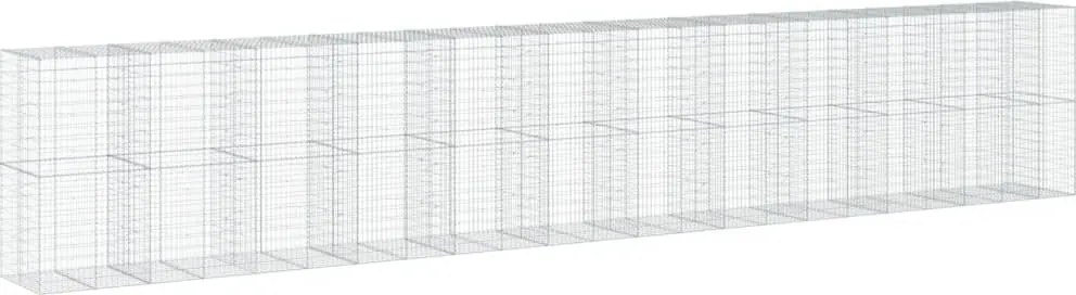vidaXL horganyzott vas gabion kosár fedéllel 1150 x 100 x 200 cm