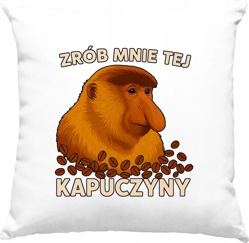 Kávés párna Janusz Wiral fehér