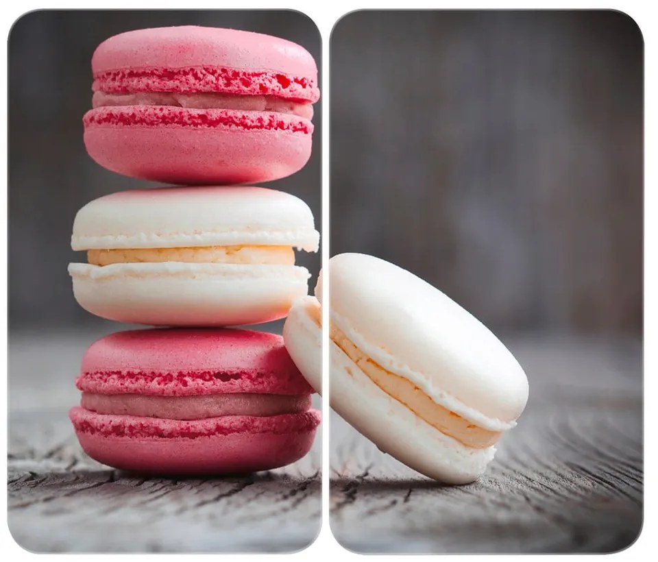 Edzett üveg tűzhely fedőlap szett 2 db-os 30x52 cm Macarons – Wenko