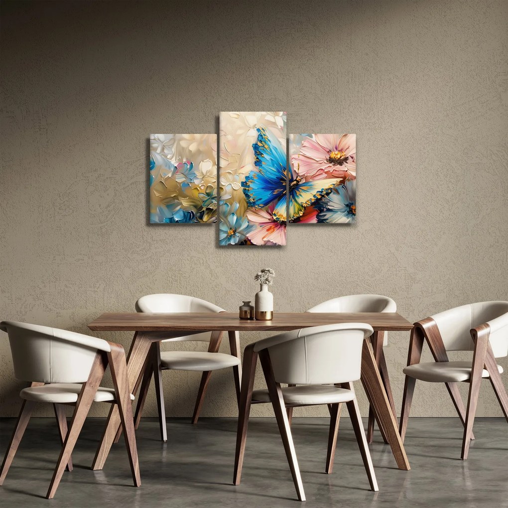 Kép - Virágok és pillangók festése (90x60 cm)