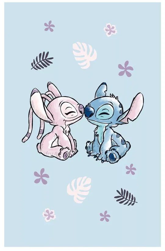 Disney Lilo és Stitch, a csillagkutya Light blue kéztörlő, arctörlő, törölköző 30x50cm