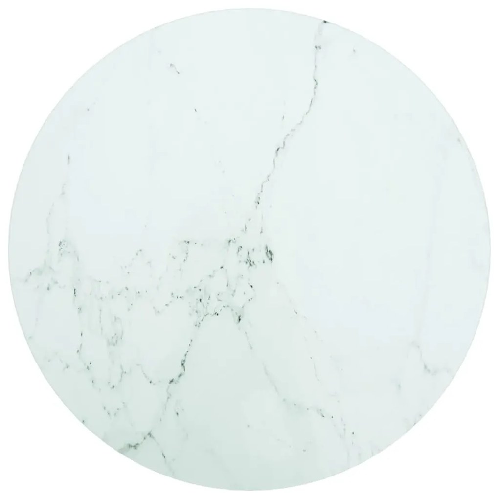 fehér edzett üveg asztallap márványdizájnnal Ø50 x 0,8 cm