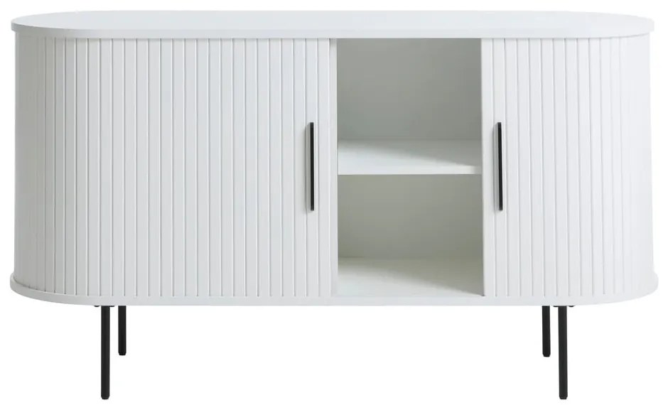 Fehér komód tolóajtóval 120x76x45 cm Nola – Unique Furniture