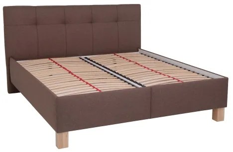 Kárpitozott ágy matraccal és ágyneműtartóval MARIA 160x200 cm barna