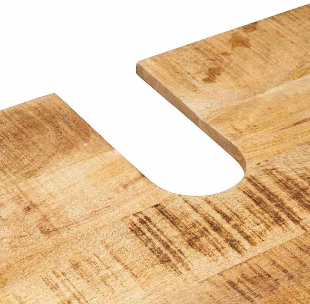 Fürdőszobai mosdószekrény 71 x 33 x 58 cm Tömör mangófa és vas