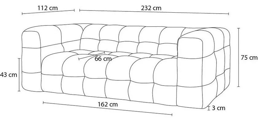 Sötétszürke kanapé 232 cm Cloud – Bobochic Paris