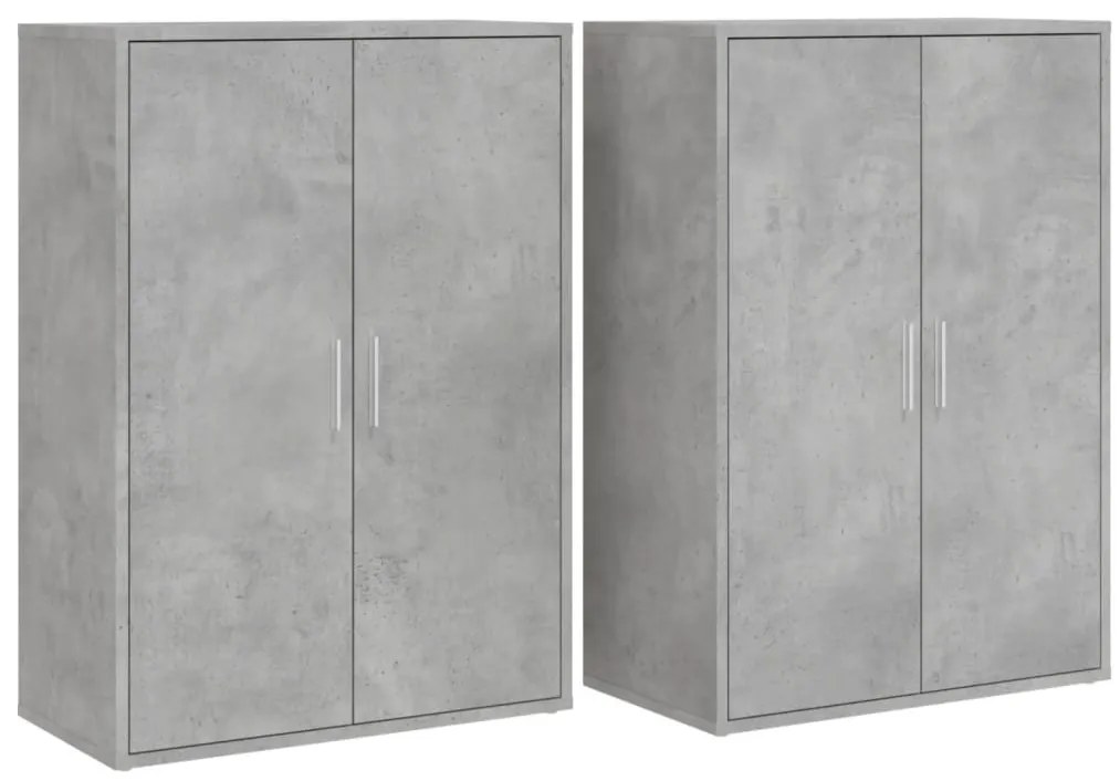 2 db betonszürke szerelt fa tálalószekrény 60 x 31 x 84 cm