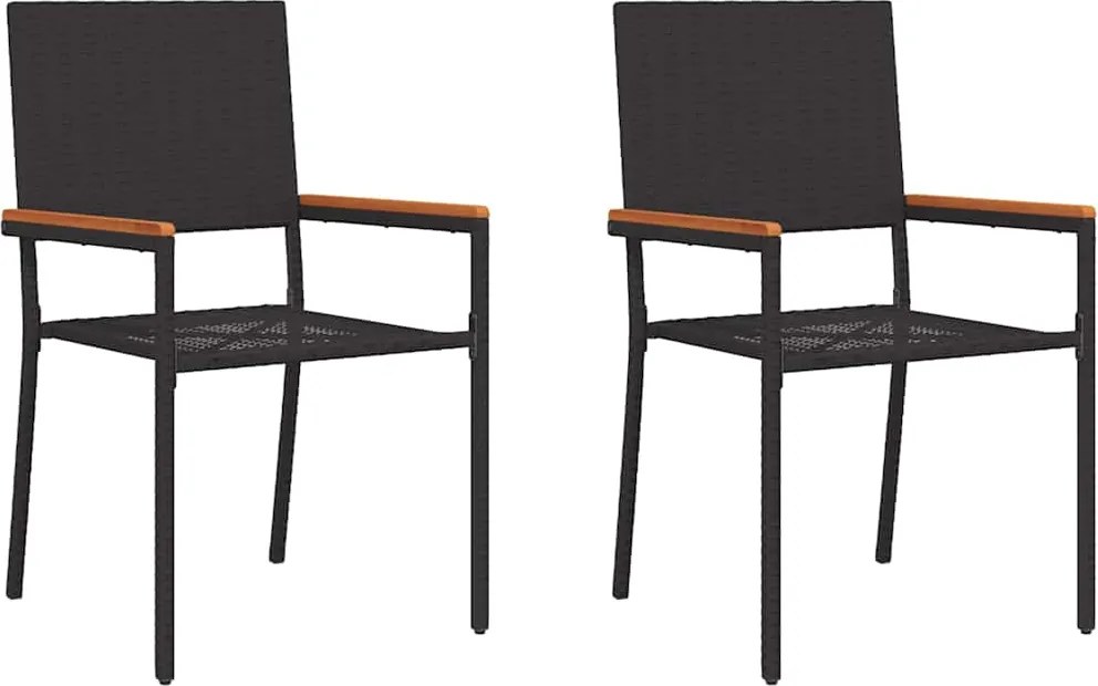 vidaXL Kerti összecsukható székek 2 pcs Fekete és Barna