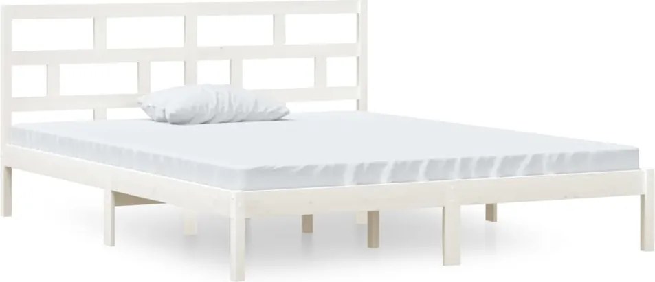 vidaXL fehér tömör fa ágykeret 120 x 190 cm (Small Double)