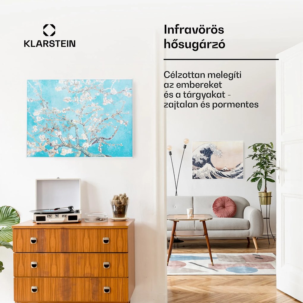 Klarstein Wonderwall Air Art Smart, infravörös hősugárzó, 80 x 60 cm, 500 W, virágok