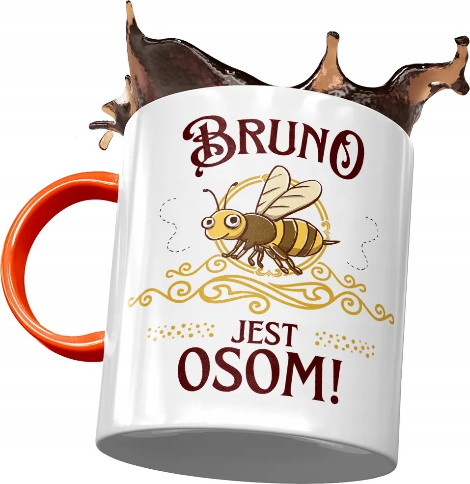 Narancssárga Bögre Bruno Férj Kolléga Ajándék Nyomtatott Fotóval