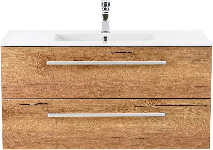 Vario Clam 100 alsó szekrény mosdóval tölgy-tölgy