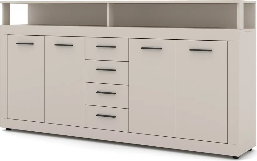 Komód 4 ajtóval és 4 fiókkal kasmír színben – XXL LUNA