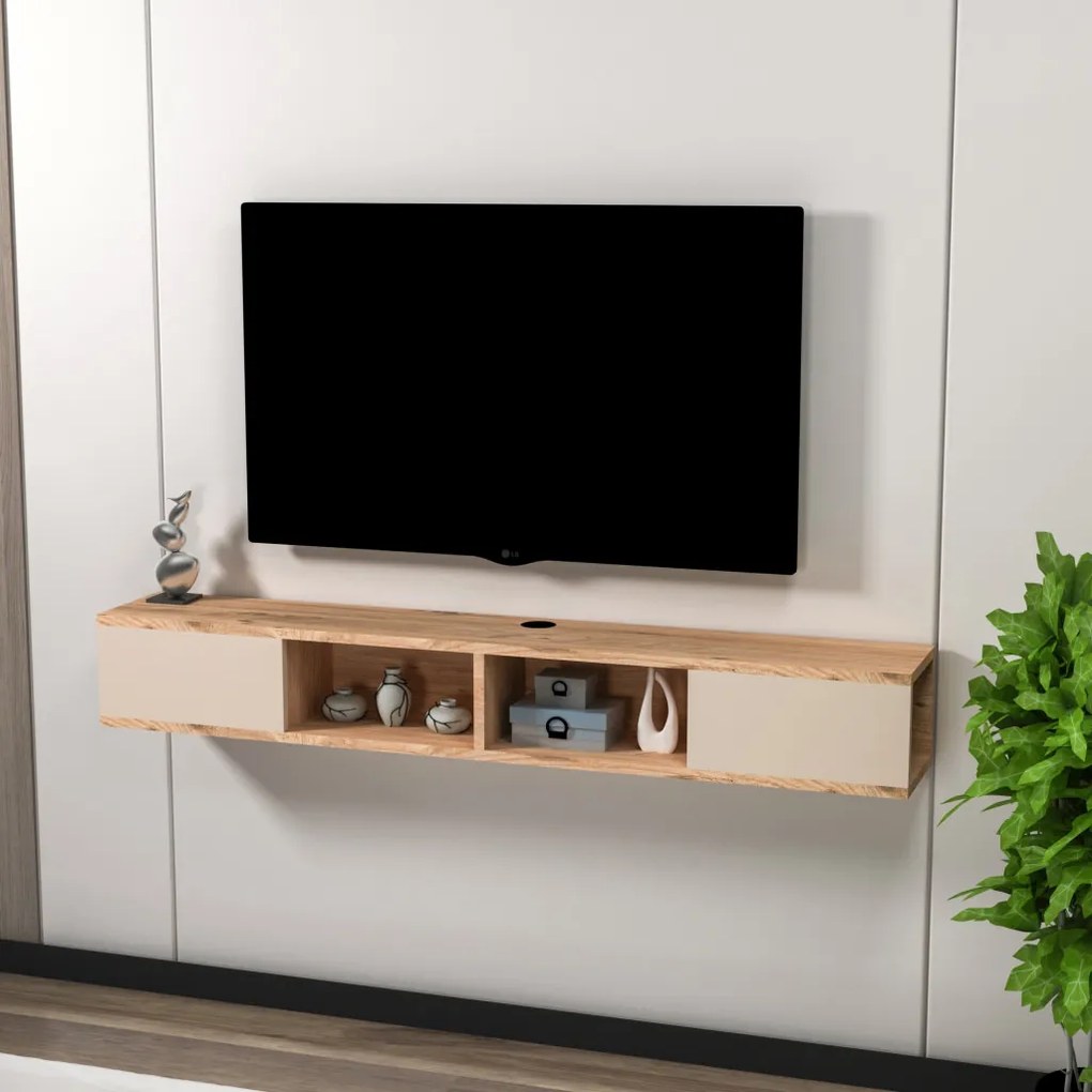 Mayer TV-állvány, atlanti fenyő-bézs, 140 cm