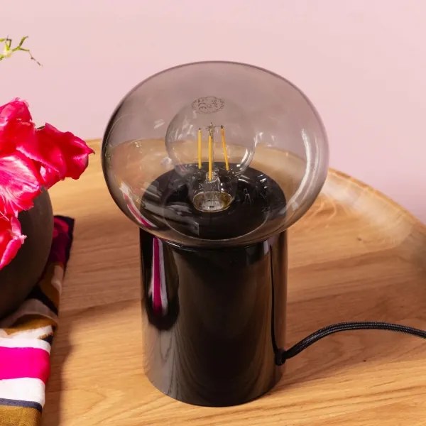 Brilliant - Asztali lámpa KNUT 1xE27/25W/230V fekete/átlátszó