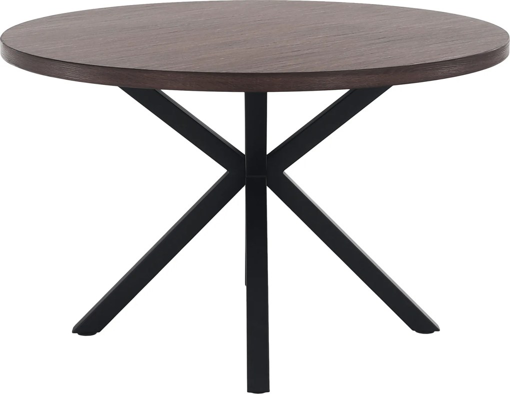 Étkezőasztal, sötét tölgy/fekete, átmérő 120 cm, MEDOR