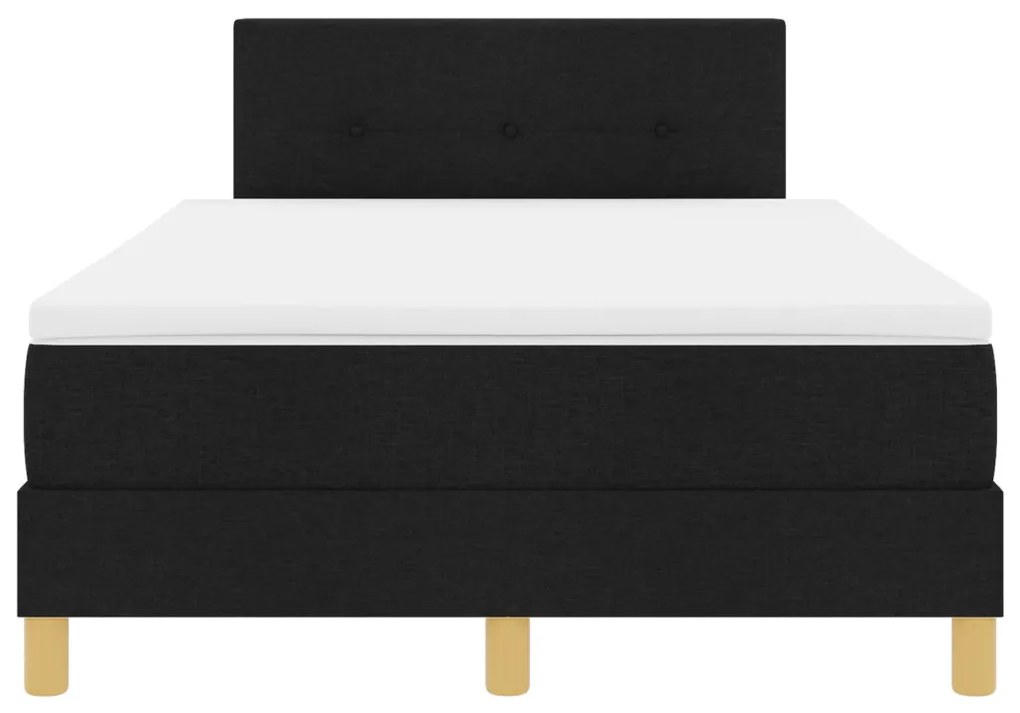 Boxspring Ágy Mattal és LED Fekete 120x200 cm Szövet