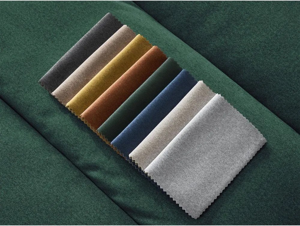 Zöld bársony sarokkanapé (bal oldali-heverő résszel) Sierra – Bobochic Paris