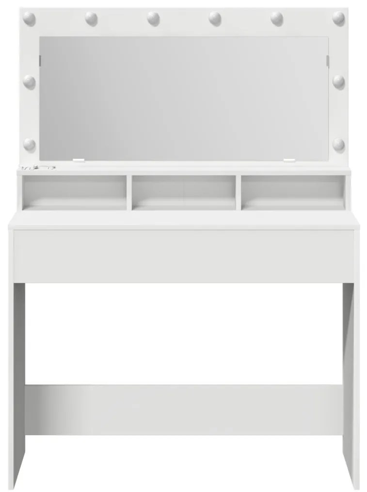 Fehér Sminktükör LED Világítással - 100x41x135 cm
