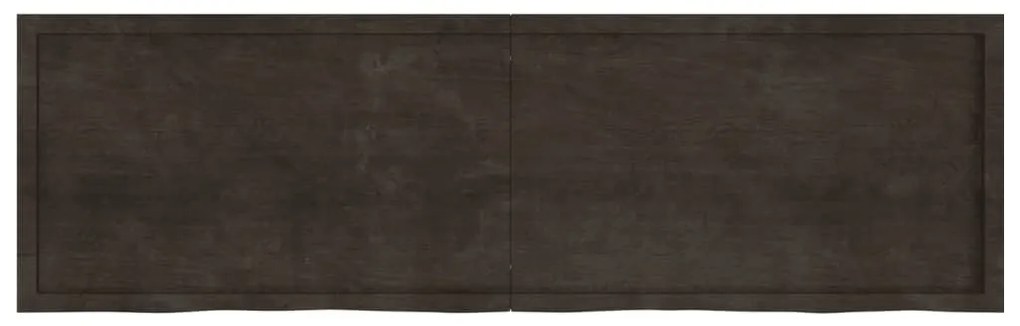 sötétbarna kezelt tömör tölgyfa fali polc 200 x 60 x (2-6) cm