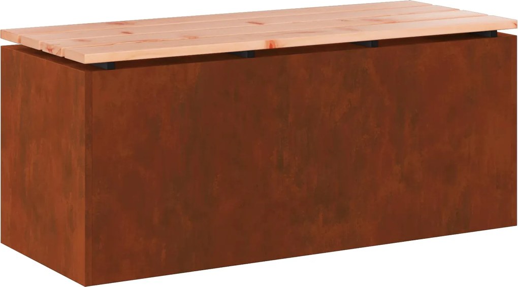 vidaXL Kerti pad Rozsdás 100 x 40 x 43 cm időjárásálló acél