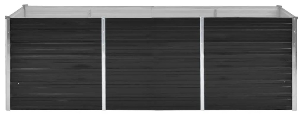 Antracitszürke horganyzott acél kerti magaságyás 240x80x77 cm