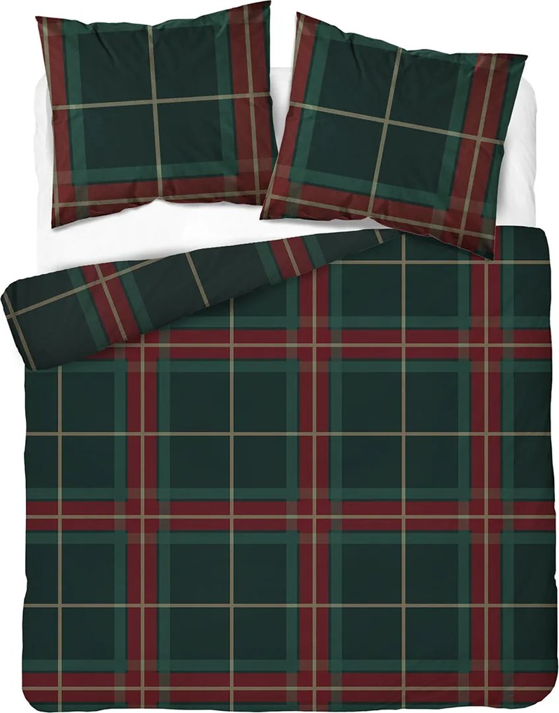 Karácsonyi Ágyneműhuzat Garnitúra 160x200 Pamut Téli Kockás 5819A