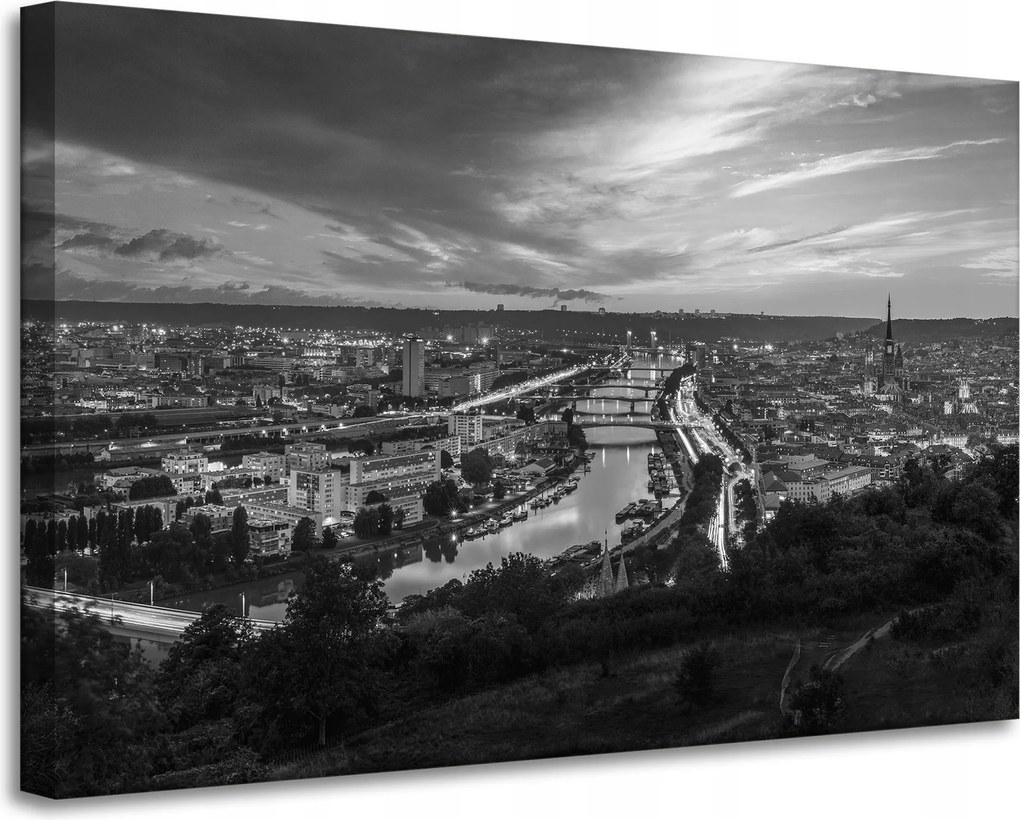 Rouen fekete-fehér vászonkép 90X60