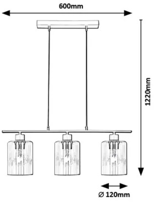 Rabalux - Csillár zsinóron 3xE27/40W/230V