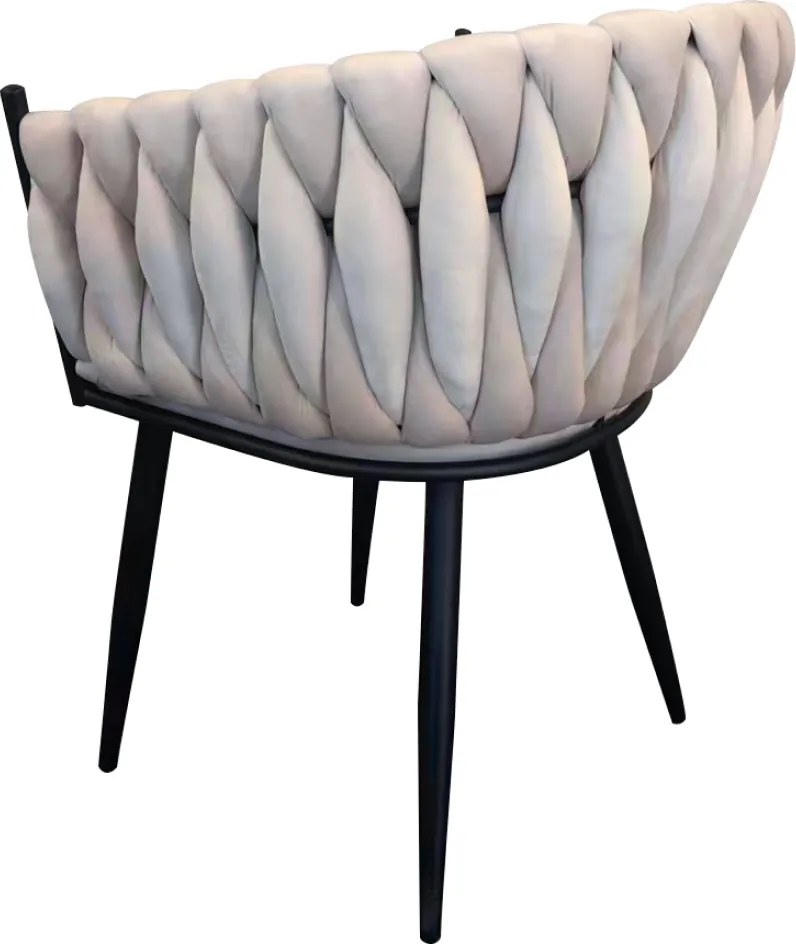 Étkezőszék, világosbézs Velvet szövet/fekete, BLER