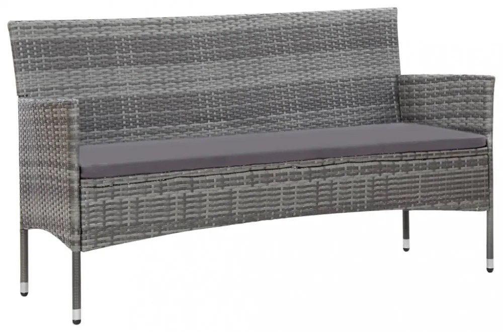 vidaXL 5 részes szürke polyrattan kerti ülőgarnitúra párnákkal