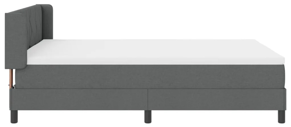 Boxspring Ágy Matrac, Sötétszürke, 140x200 cm, Szövet