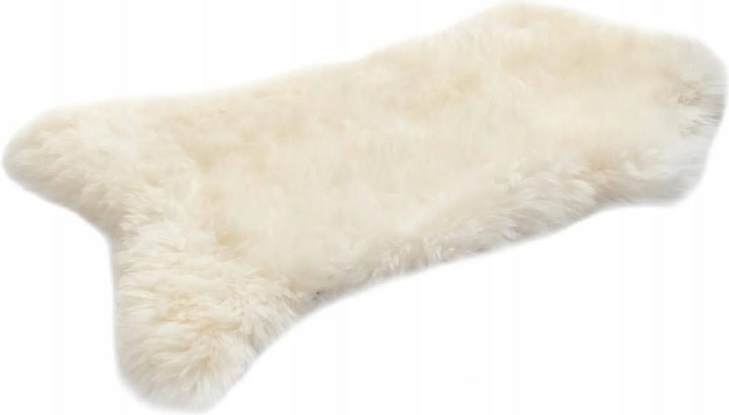 Báránybőr szőnyeg, valódi bőr bárányszőrme, natúr L, fehér