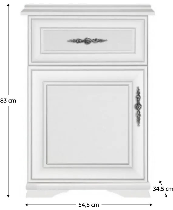 KENTAK 1D1SL/P szekrény, alpesi fehér