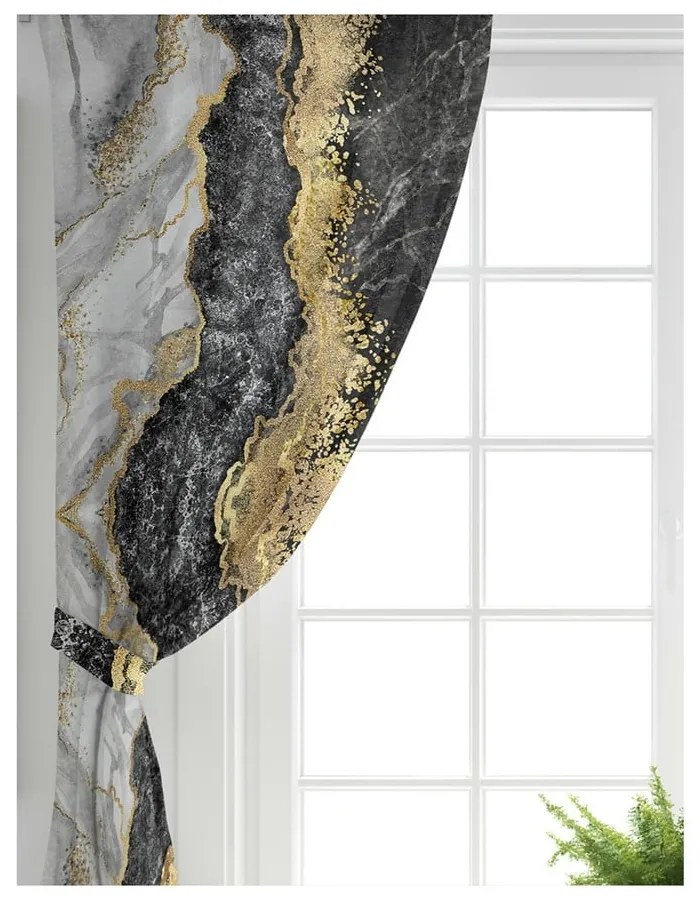 Fekete-aranyszínű függöny szett 2 db-os 140x260 cm – Mila Home