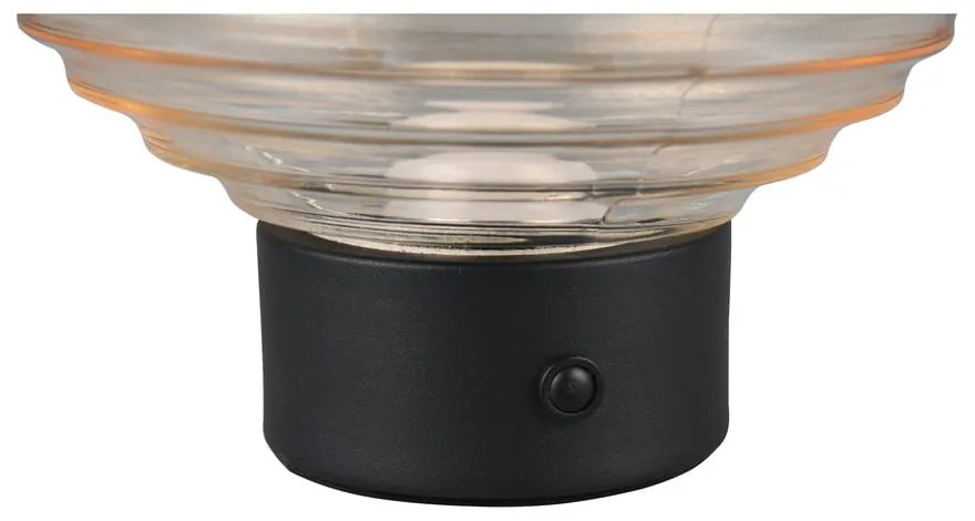 Fekete-bézs LED dimmelhető asztali lámpa üveg búrával (magasság 14,5 cm) Earl – Reality