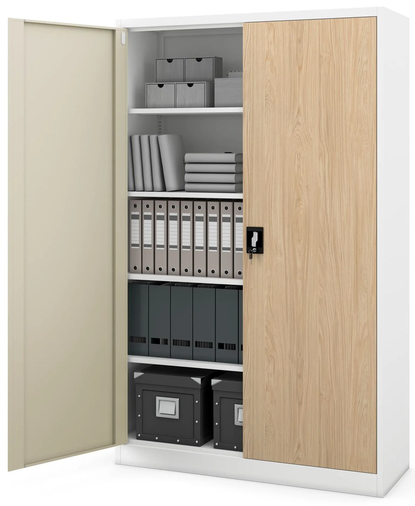 JAN II cabinet white RAL9003 sonoma oak H1850*W1150*D400