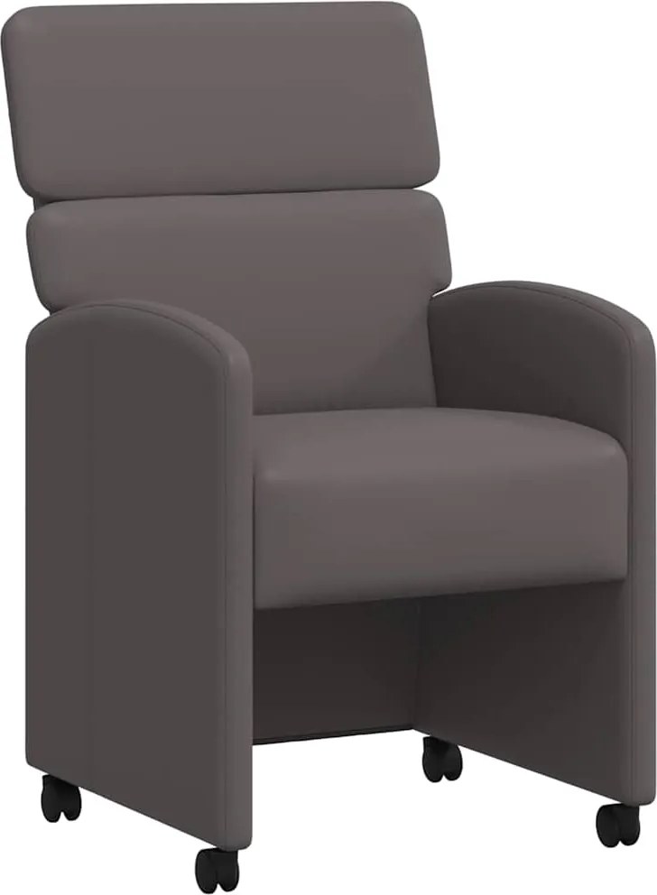 vidaXL Kerekes Étkező Székek 2 pcs Szürke 58 x 65 x 98 cm Műbőr