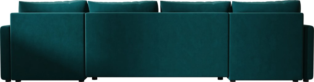 AKCIÓ VENORIA U alakú kinyitható kanapé 285x146 cm, petrolkék + 2 párna AJÁNDÉK II. osztály