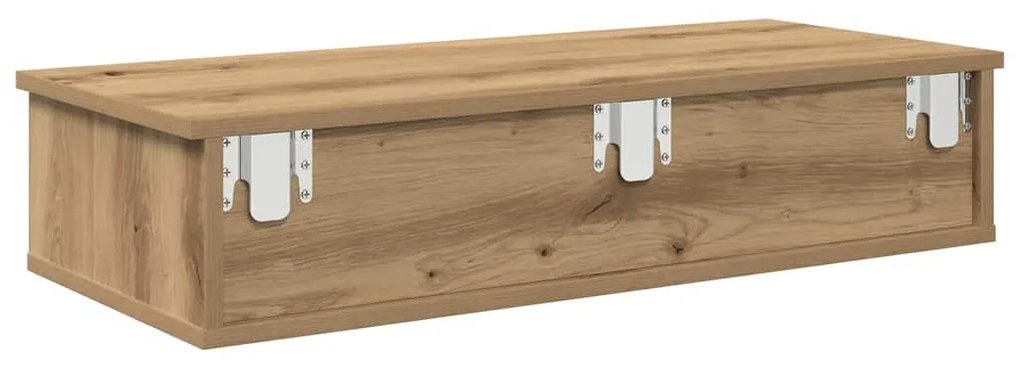 Falipolc fiókokkal artisian tölgy 80x31x17 cm műszaki fa