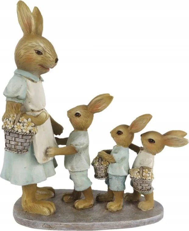 Húsvéti dekoráció nyuszi család 17x7x19 cm