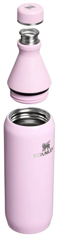 Rózsaszín rozsdamentes acél termopalack 600 ml All Day Slim Bottle Cherry Blossom Gloss – Stanley