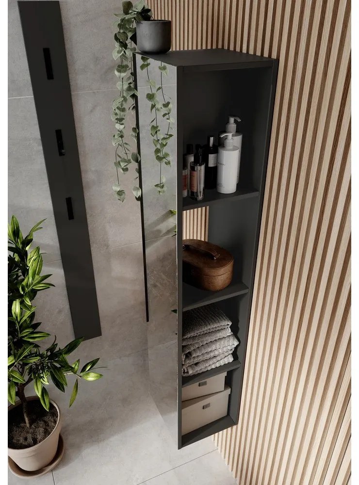 Antracitszürke fürdőszoba szekrény 31x144 cm Vasio – Germania