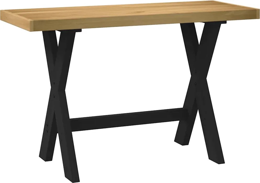 vidaXL íróasztal NOAIN X alakú lábak 120x50x75 cm tömör fa fenyőfa