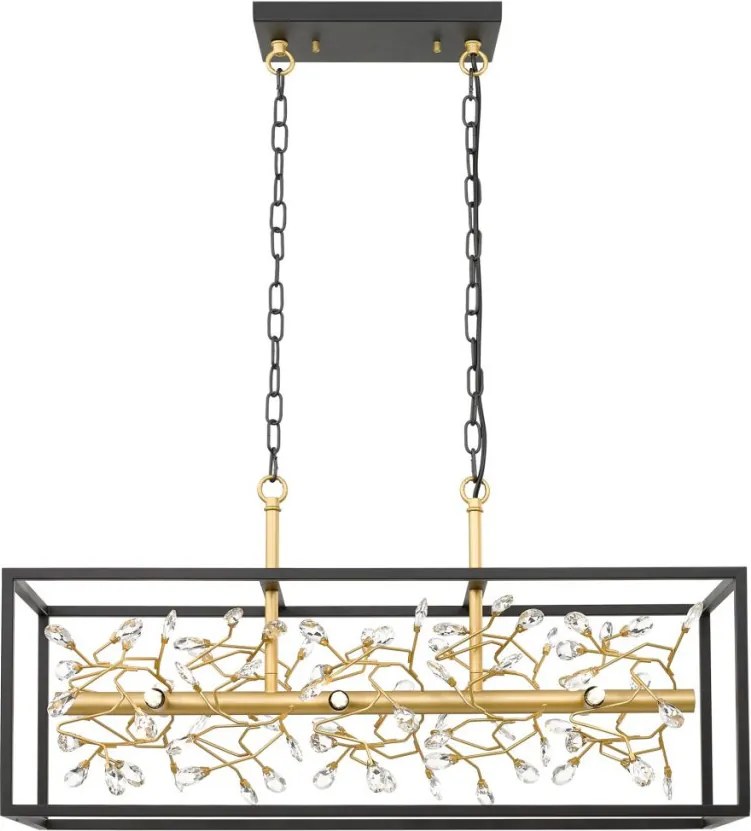 ZUMA LINE P0578-06C-P7TF SPRING Kristály Függesztett Lámpa Fekete, Arany G9 IP20